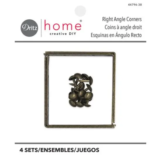 Dritz&reg; Home Antique Brass Small Textured Right Angle Corners, 4 Sets {1}