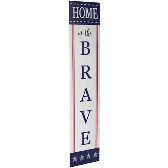 36" Home of the Brave Patriotic Wood Wall Sign {4}
