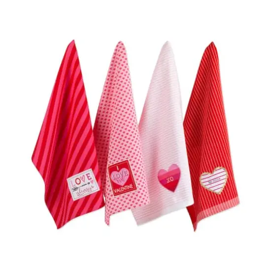 DII&reg; Mixed Valentines Embellished Dishtowels, 4ct. {1}