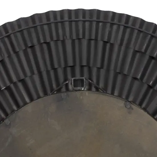 42" Silver Rustic Metal Round Wall Mirror {5}