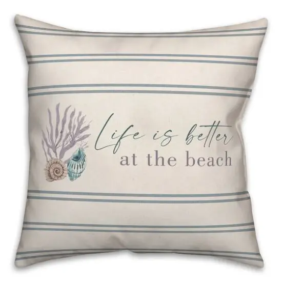 Life Is Better At The Beach Snail & Shell Throw Pillow Banded Tulip {3}