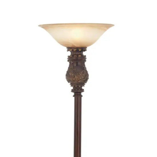 Brown Metal Traditional Floor Lamp, 70" x 15" x 15" {3}