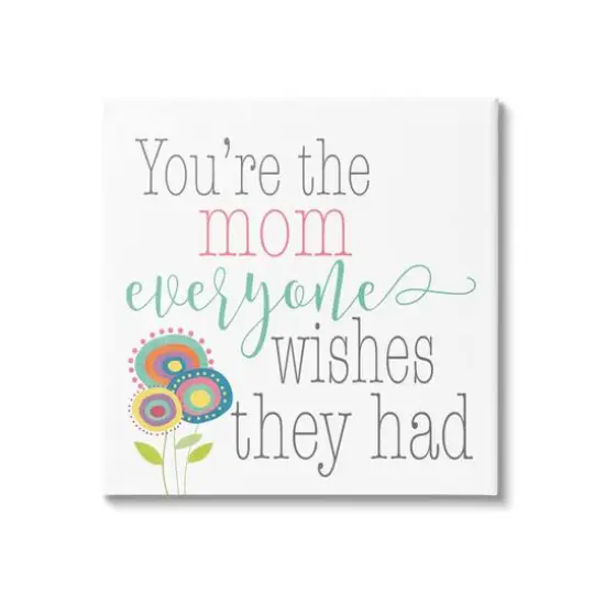 Stupell Industries Mom Everyone Wishes For Floral Canvas Wall Art {1}