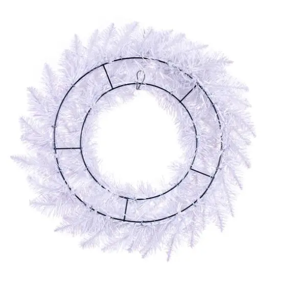 24" Sparkle White Spruce Wreath {4}