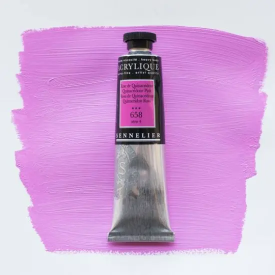 Sennelier Extra Fine Artists' Acrylic Paint, 60mL 658 Quinacridone Pink {4}