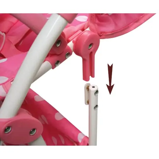 Badger Basket Pink Polka Dot Reversible Double Doll Stroller {7}