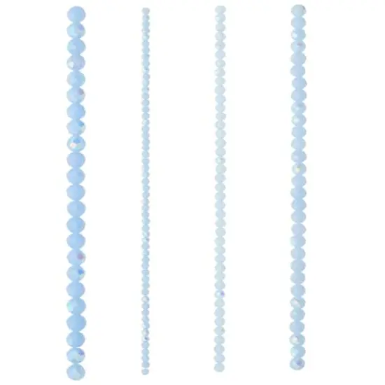 Light Blue Faceted Glass Rondelle Beads by Bead Landing&trade; {4}