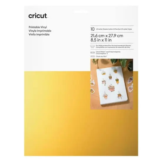Cricut&reg; 8.5" x 11" Gold Printable Vinyl Sheets, 10ct. {1}
