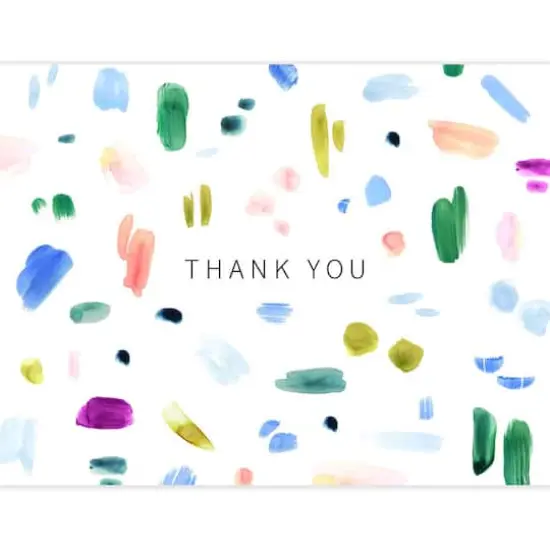 JAM Paper 'Go Green' Brush Stroke Thank You Card Set, 16ct. {1}