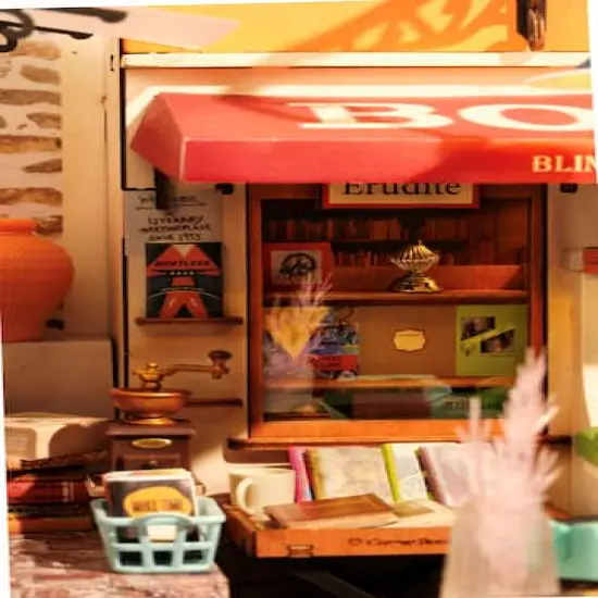 Rolife&reg; Corner Bookstore DIY Miniature House Kit {5}