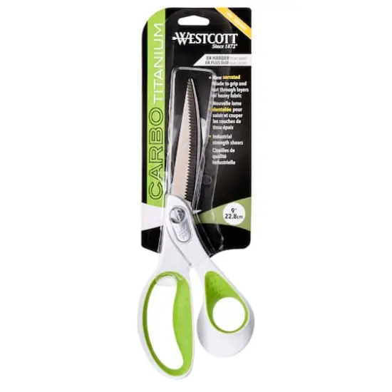 Westcott&reg; Carbo Titanium 9" Bent Scissors with Serrated Blade {8}