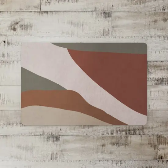 Earthy Watercolor Strokes 27" x 18" Floor Mat {1}