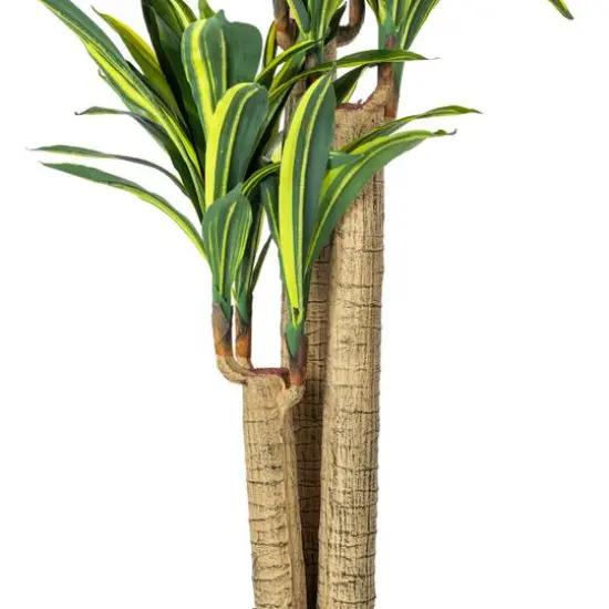 4.3ft. Potted Artificial Green & Yellow Dracaena Tree {7}