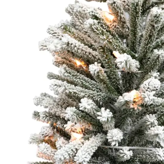 4 ft. Pre-Lit Flocked Fir Artificial Christmas Tree, 100 Lights {3}