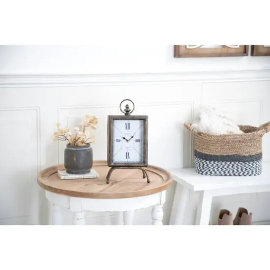 Brass Metal Rustic Clock, 14" x 8" x 4" {11}