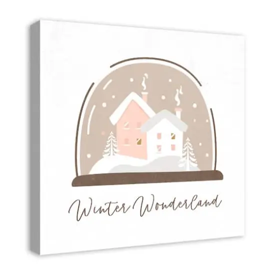 Winter Wonderland Snow Globe 24x24 Canvas Wall Art {3}