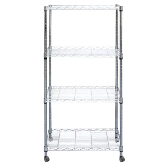 Mind Reader Adjustable 4-Tier Metal Storage Rack with Wheels {5}