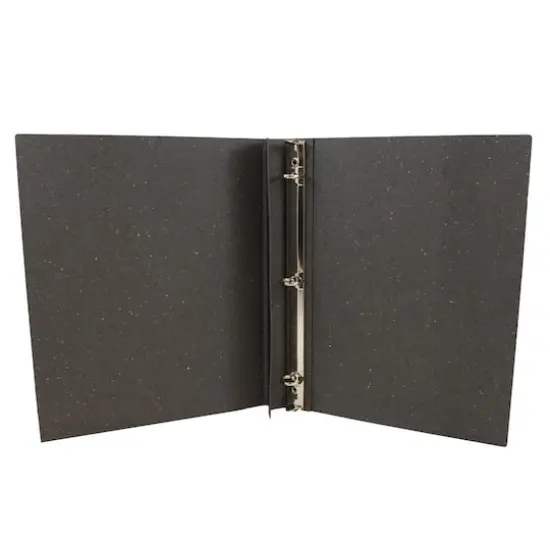 JAM Paper 0.75" Italian Leather 3-Ring Binder Black {5}