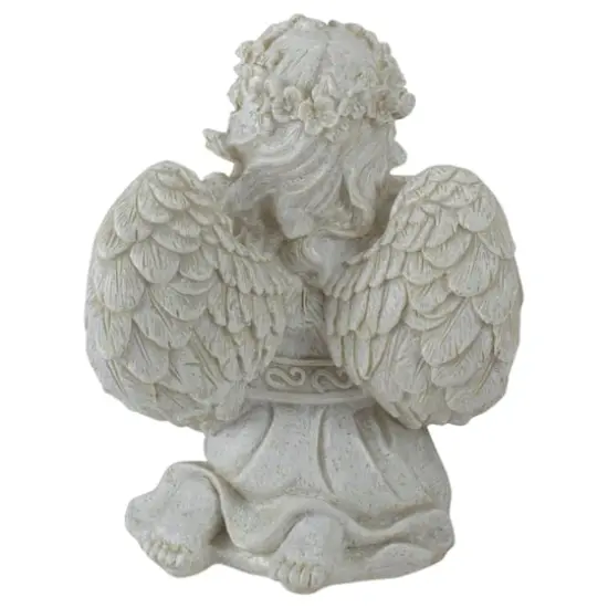 6.75" Praying Angel with Cross Outdoor Garden Statue {5}