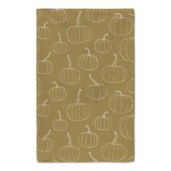 Grateful Hearts Mustard Pumpkin Tea Towel Set {6}