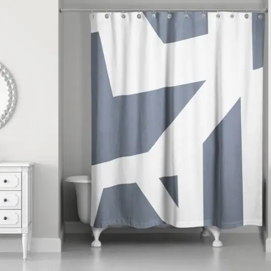 Geo Blocks Shower Curtain Slate {3}
