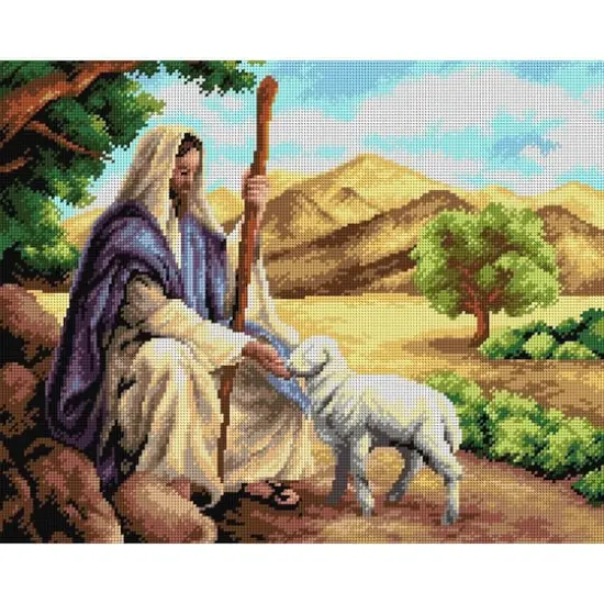 Orchidea Gobelin Jesus with a Lamb Halfstitch Canvas {1}