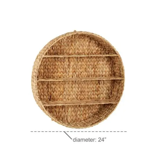 Brown Sea Grass Coastal Style Wall Shelf, 24" x 24" x 24" {8}