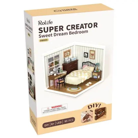 Rolife&reg; Super Creator Sweet Dream Bedroom DIY Miniature Kit {7}