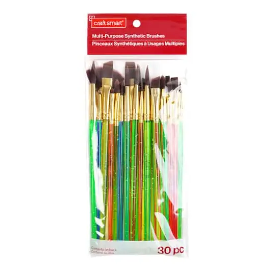 Multi-Purpose 30 Piece Synthetic Brush Set by Craft Smart&reg; {4}