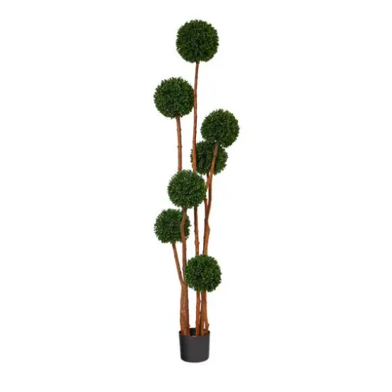 6ft. Potted Boxwood Multi-Ball Topiary Tree {1}