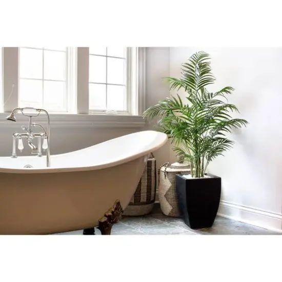 4.5ft. UV Resistant Areca Palm Tree with Black Wash Planter {7}