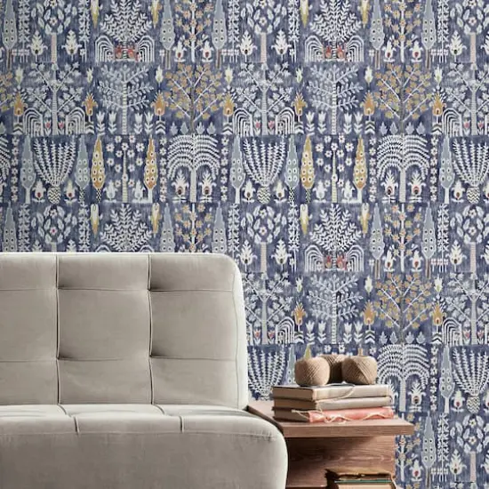 RoomMates Blue Persian Ikat Peel & Stick Wallpaper {3}
