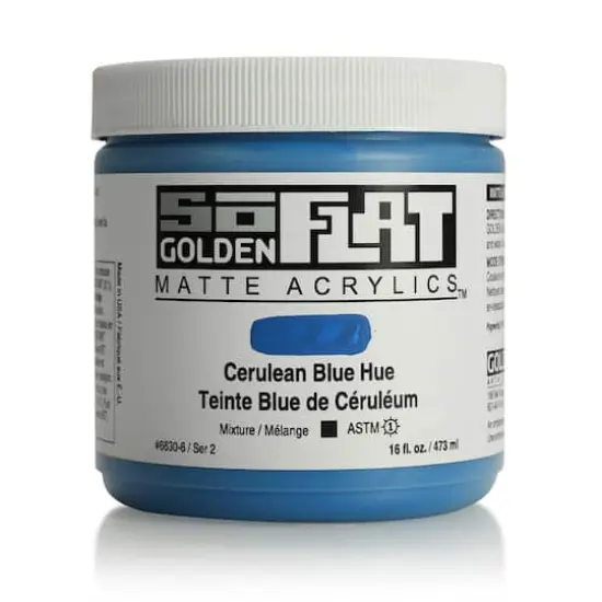 Golden&reg; SoFlat Matte Acrylic Paint, 16oz. Cerulean Blue {1}