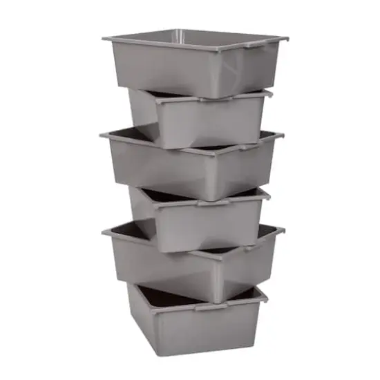 Honey Can Do Gray/White 6-Bin Rolling Cart {7}