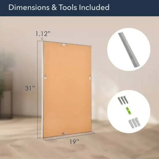 Head West Pave Brushed Nickel Stylish Bathroom & Wall Mirror {8}