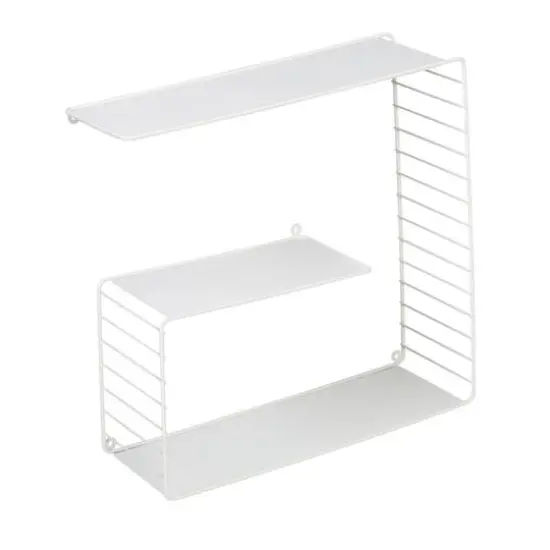 Honey Can Do White 3-Tier Floating Square Wall Shelf {1}