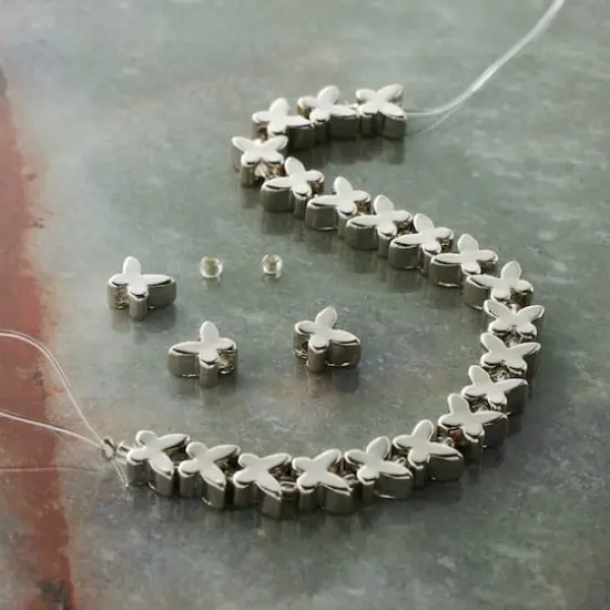 Rhodium Butterfly Beads, 6mm by Bead Landing&trade; {3}