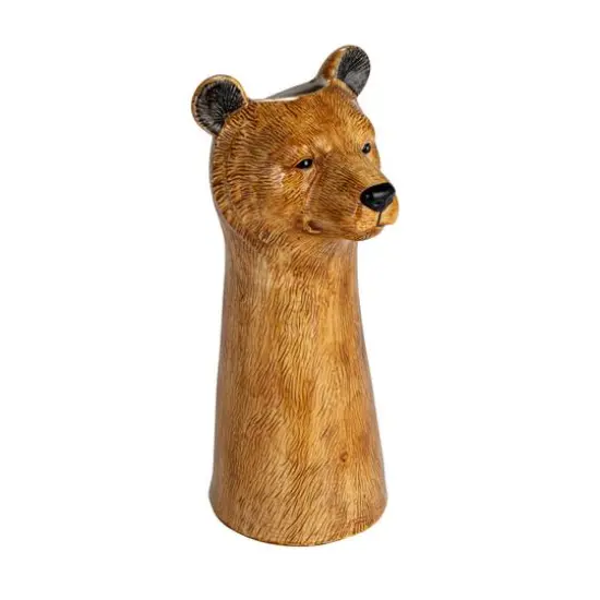 Hello Honey&reg; 11.5" Brown Hand-Painted Decorative Stoneware Bear Vase {8}