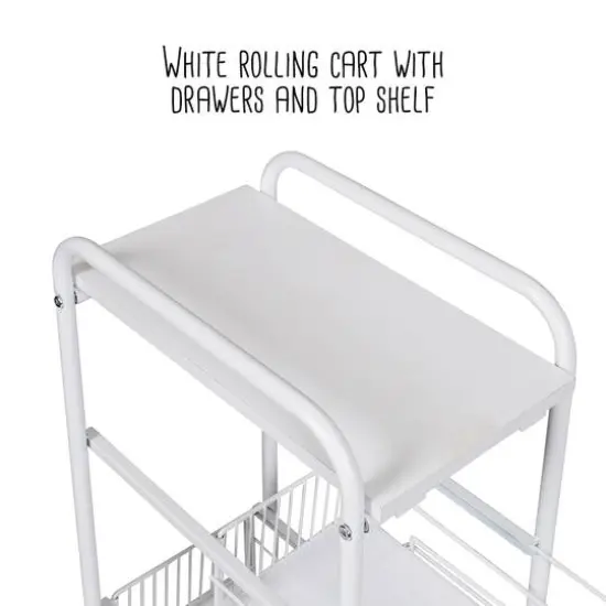 Honey Can Do White 4-Tier Slim Rolling Cart {3}