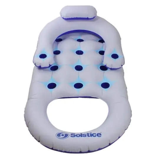 Solstice 68" Blue & White Inflatable Pool Lounger Float {1}