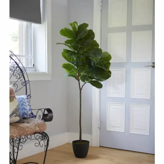 5ft. Potted Real Touch Fiddle Leaf Artificial Tree {4}