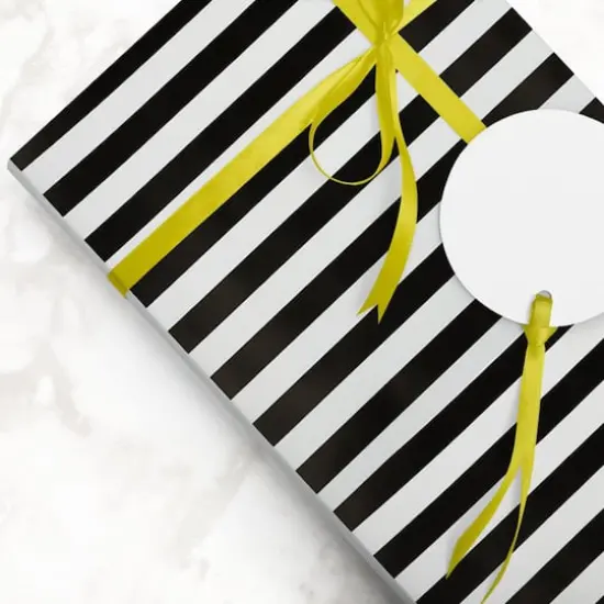 JAM Paper Striped Gift Wrap, 2ct. Black and White {7}