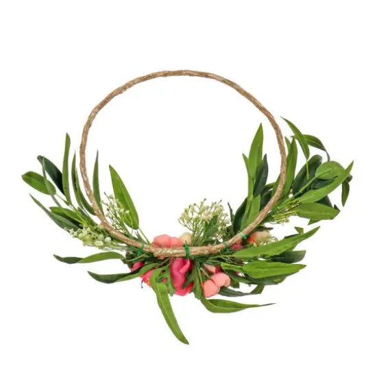 16" Eucalyptus & Buttercup Hoop Wreath {5}