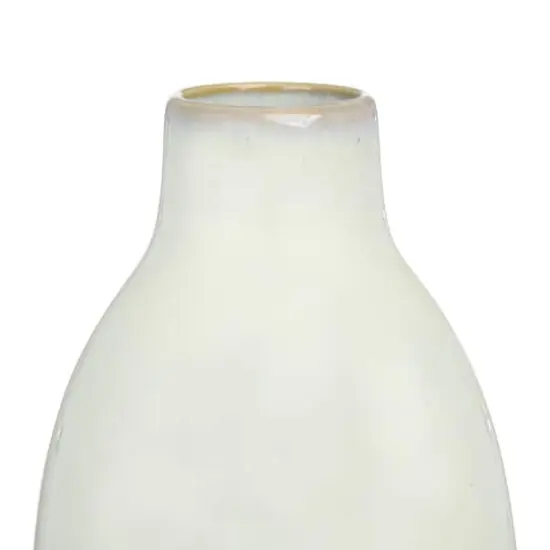 Hello Honey&reg; 14" Cream Stoneware Vase with Gold Pattern {5}