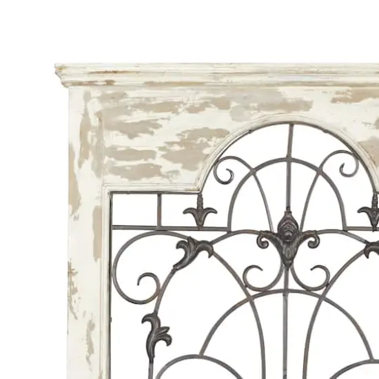 51" White Metal Rustic Ornamental Wall Decor {3}