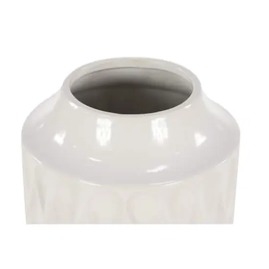 White Porcelain Contemporary Vase, 8" x 12" {5}