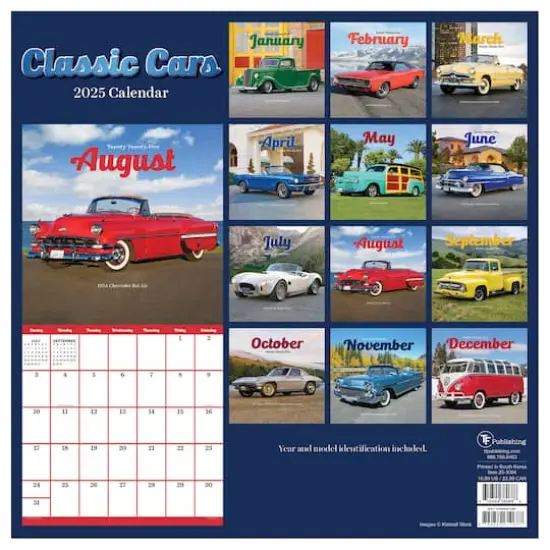 TF Publishing 2025 Classic Cars Wall Calendar {3}