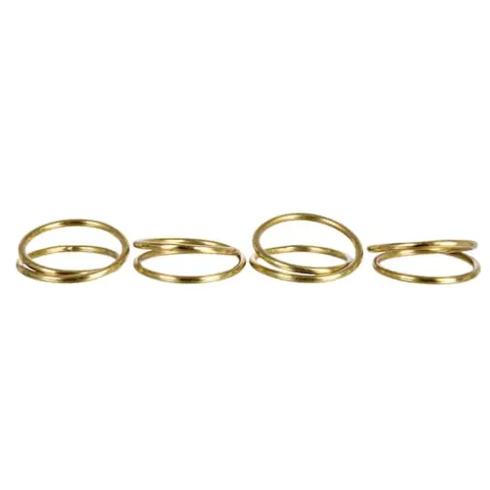 Hello Honey® Modern Round Brass Napkin Rings with Leather Tie Set {7}