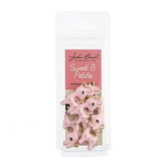 John Bead Sweet & Petite Deer Charms, 8ct. Pink {3}