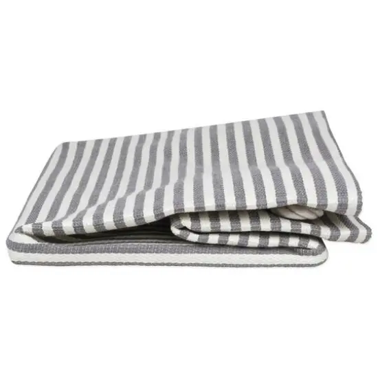 DII&reg; Medium Pinstripe Rectangle Woven Paper Storage Bin Gray {6}